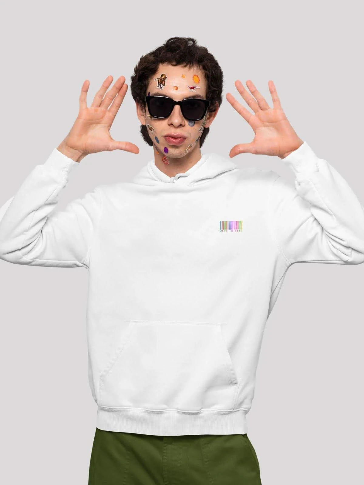 Courage White Hoodie For Men-White